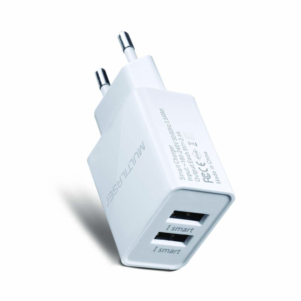 Encontraproduto.com.br - Carregador De Parede Concept 2 Portas Usb I - Smart Branco Multilaser - CB118