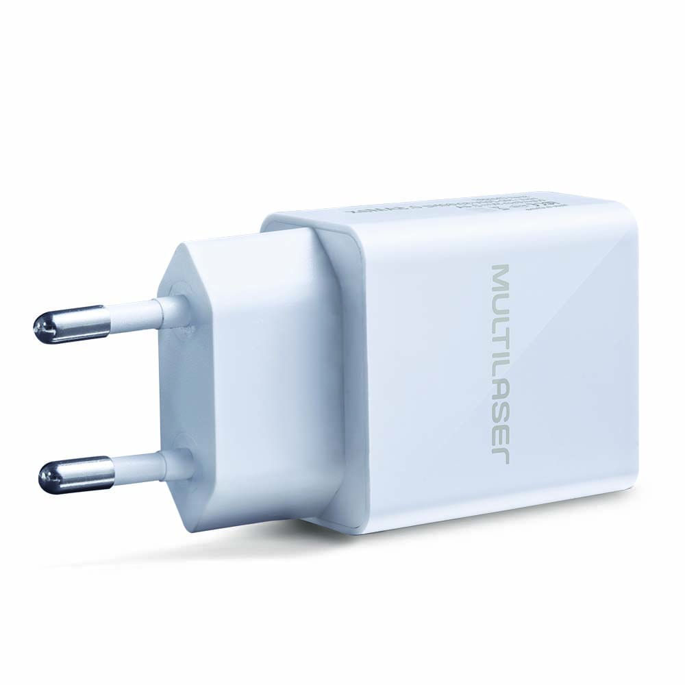 Encontraproduto.com.br - Carregador De Parede Concept 2 Portas Usb I - Smart Branco Multilaser - CB118