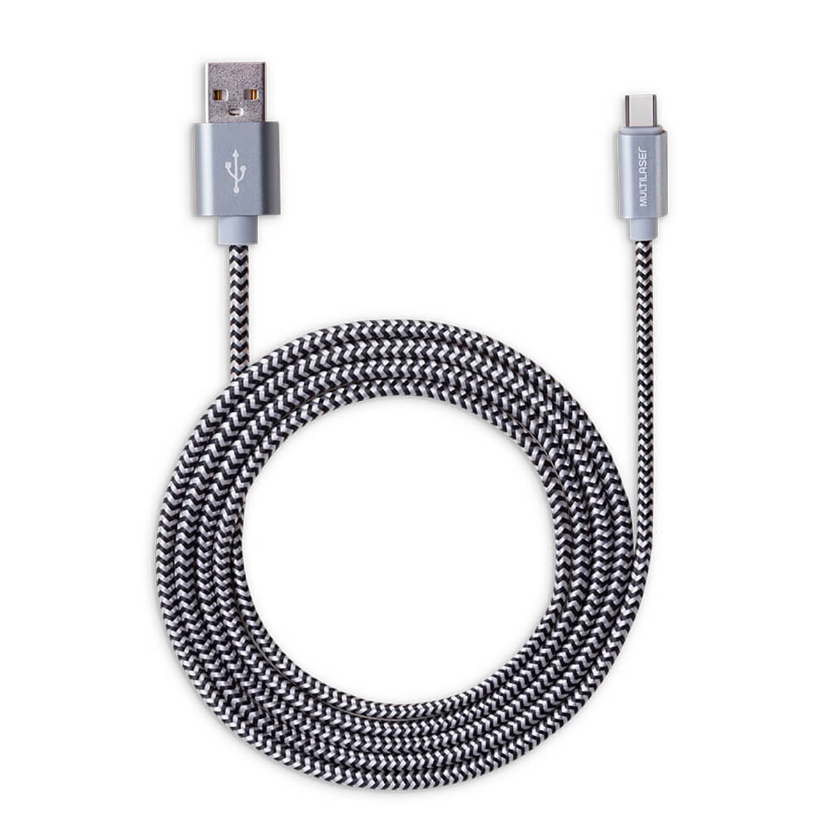 Cabo USB Type-C para Smartphones Android WI345 150cm Cinza Multilaser