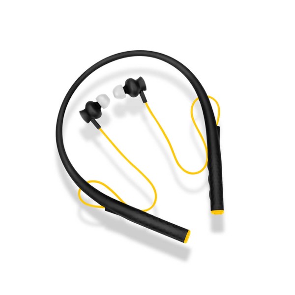 Earphone Pulse Rubber Arco Preto E Amarelo - PH240