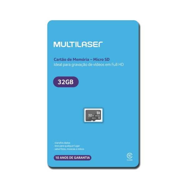 Encontraproduto.com.br - Cartão de Memória Classe 10 32GB Multilaser