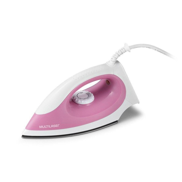 Encontraproduto.com.br - Ferro de Passar Roupa a Seco Multilaser 220V 1200W LED Branco/Rosa - HO017