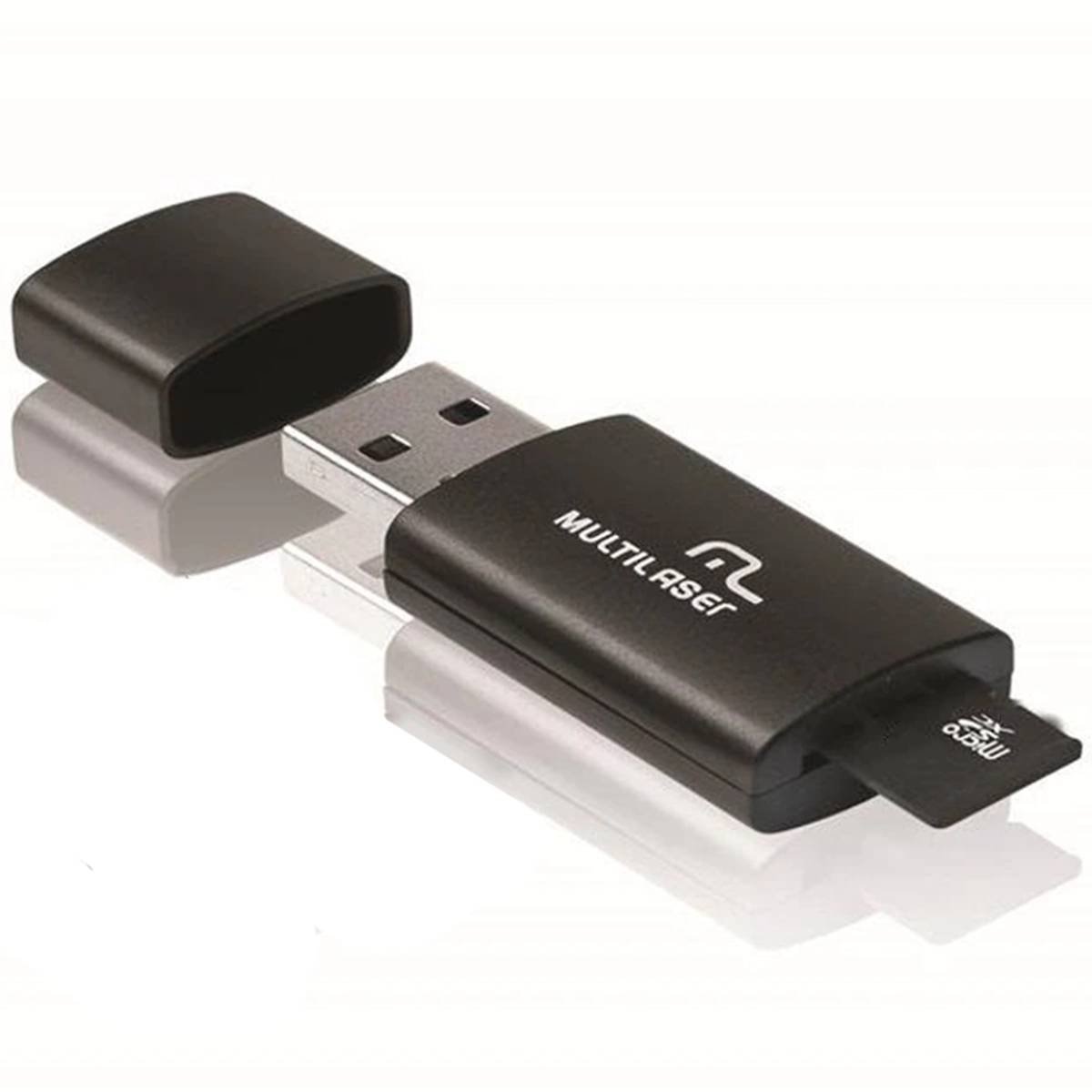 Encontraproduto.com.br - Pen Drive 2 em 1 Leitor USB + Cartão de Memória 32GB MC163 Multilaser