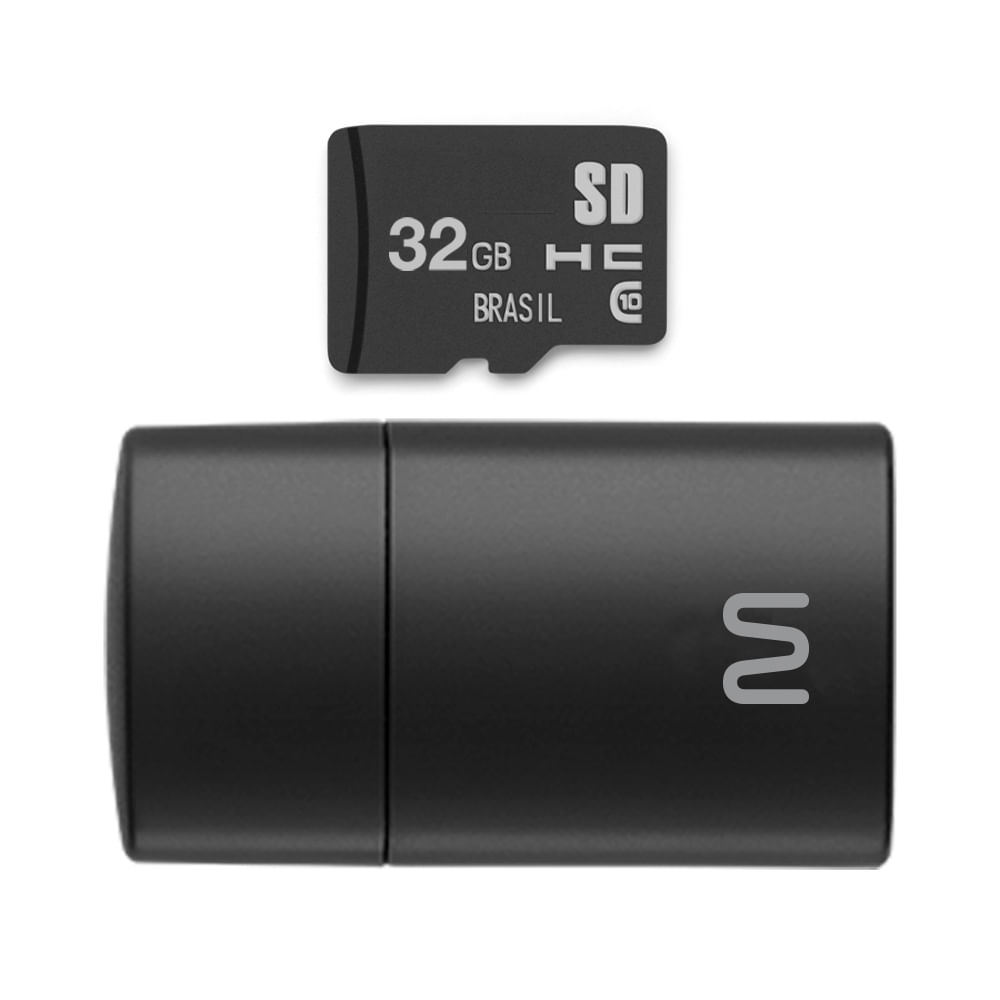 Encontraproduto.com.br - Pen Drive 2 em 1 Leitor USB + Cartão de Memória 32GB MC163 Multilaser