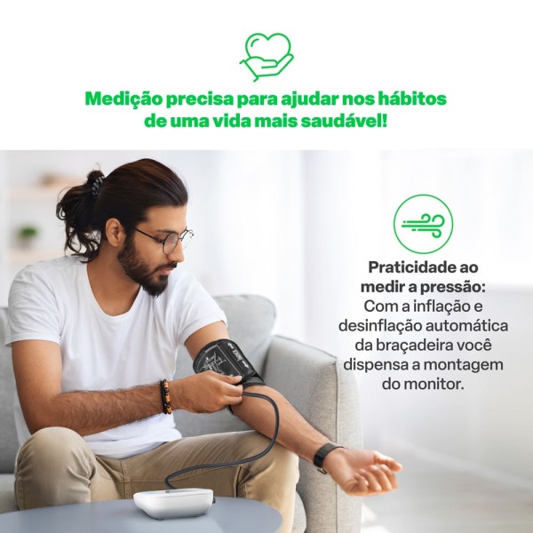 Encontraproduto.com.br - Monitor de Pressão Arterial Digital de Braço - Multi Saúde - HC090