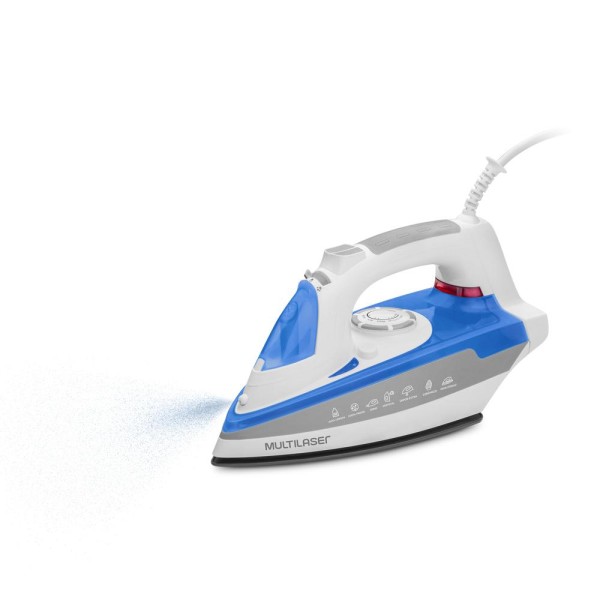 Encontraproduto.com.br - Ferro de Passar Seco e a Vapor Azul - Base Antiaderente 127V Multilaser - HO037