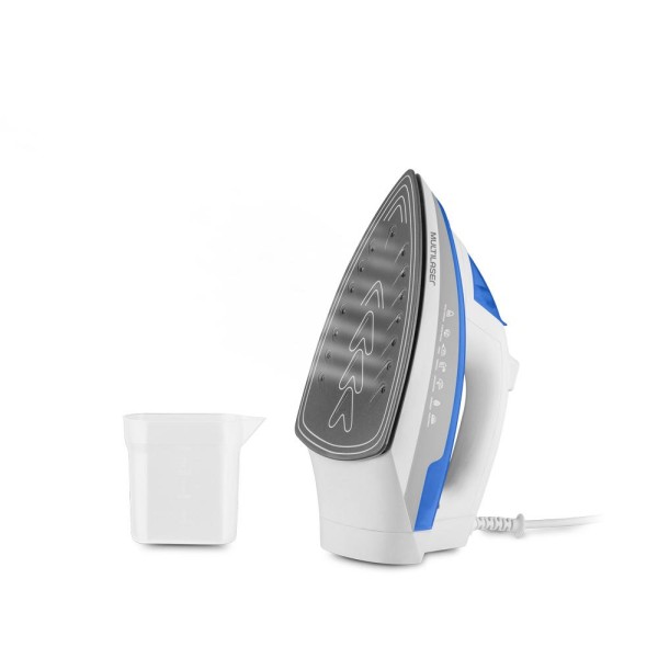 Encontraproduto.com.br - Ferro de Passar Seco e a Vapor Azul - Base Antiaderente 127V Multilaser - HO037
