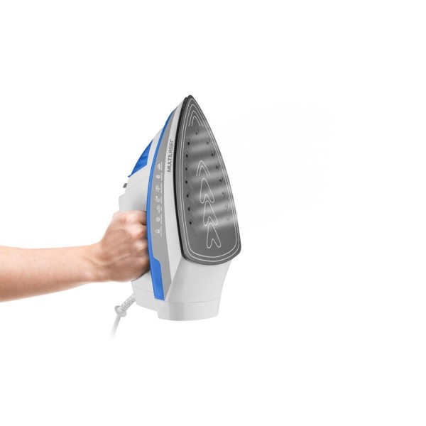 Encontraproduto.com.br - Ferro de Passar Seco e a Vapor Azul - Base Antiaderente 127V Multilaser - HO037