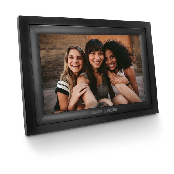 Encontraproduto.com.br - Porta Retrato Digital Multilaser Wi-Fi LCD 7 Pol, Touch USB/SD Preto - SP303