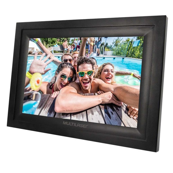 Encontraproduto.com.br - Porta Retrato Digital Multilaser Wi-Fi LCD 7 Pol, Touch USB/SD Preto - SP303