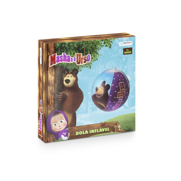 Encontraproduto.com.br - Bola Multikids Masha e o Urso - Azul e verde MULTIKIDS