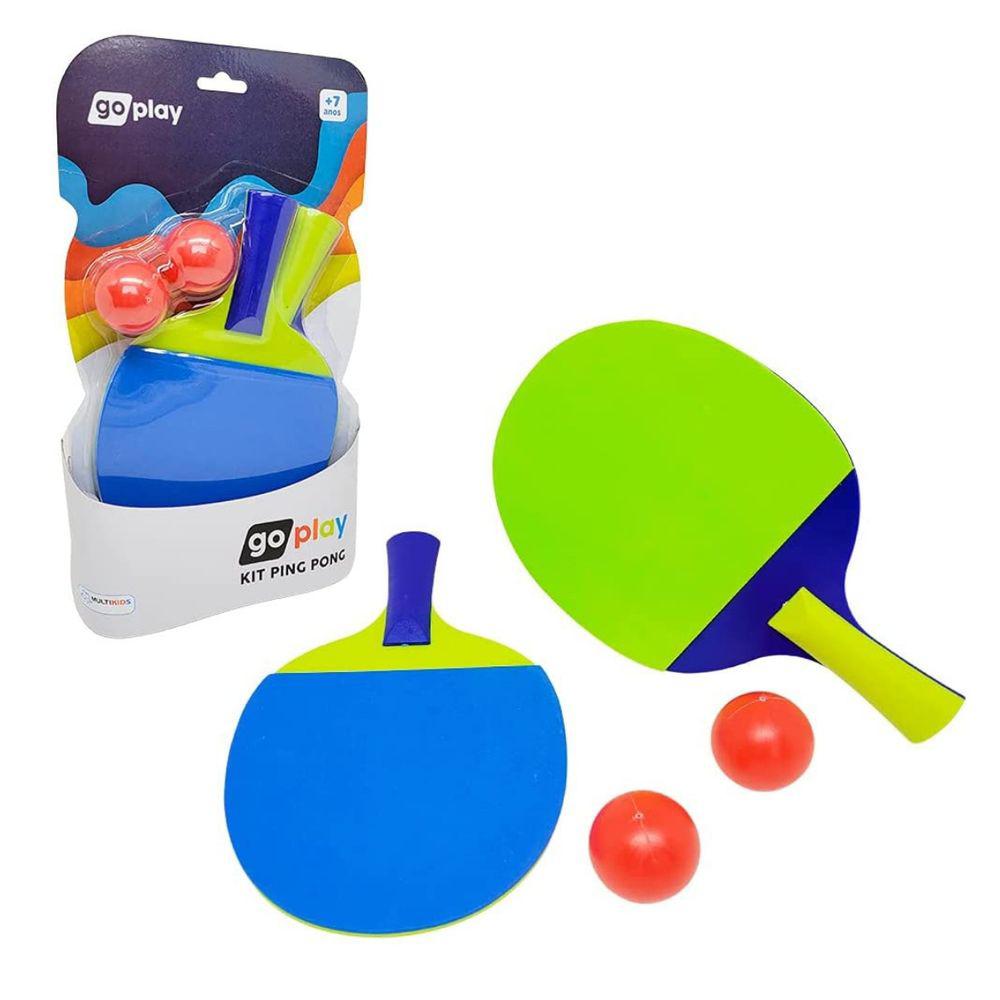 Encontraproduto.com.br - Go Play Kit Ping Pong Infantil Com 2 Raquetes e Bolinha Multikids - BR950