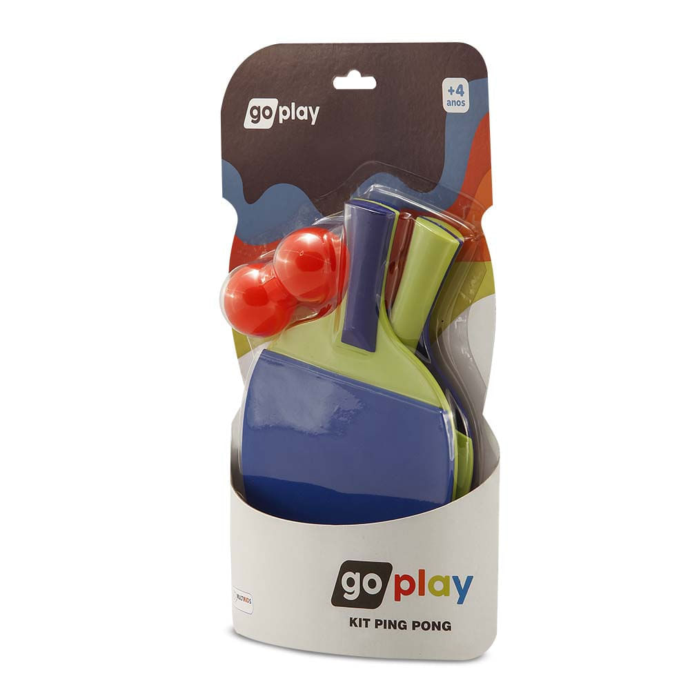 Encontraproduto.com.br - Go Play Kit Ping Pong Infantil Com 2 Raquetes e Bolinha Multikids - BR950