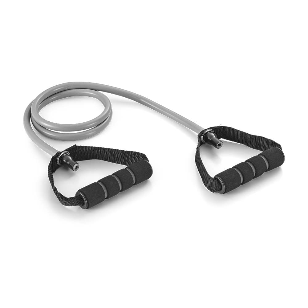Encontraproduto.com.br - Extensor Elástico Toning Tube com Alça Fitness Cinza/Preto Atrio - ES223