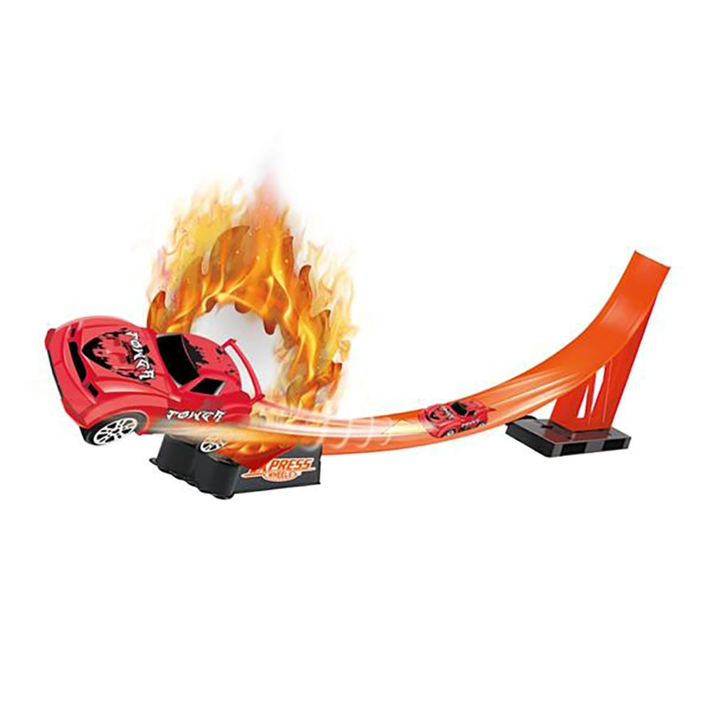 Encontraproduto.com.br - Pista de Corrida Fast Lane Express Wheels com 1 Carrinho Multikids - BR1020