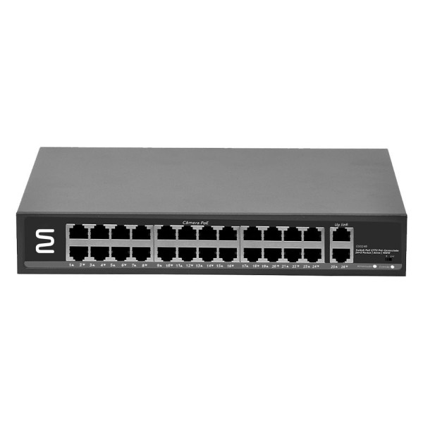 Encontraproduto.com.br - Switch Cftv Ativo 400w 52vdc 250m 24 Poe / 2 Uplink - Gs0248 - M3 Sw24p Gs0248
