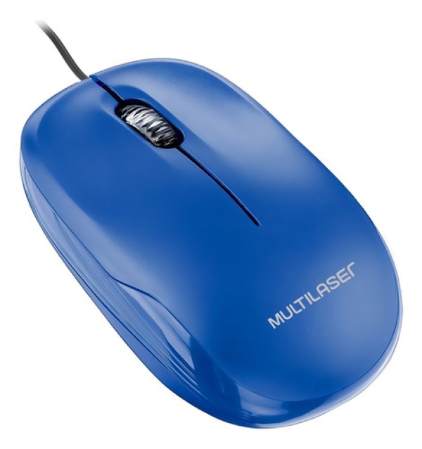 Mouse Óptico Multilaser 1200Dpi Usb Mo293 - Azul Office