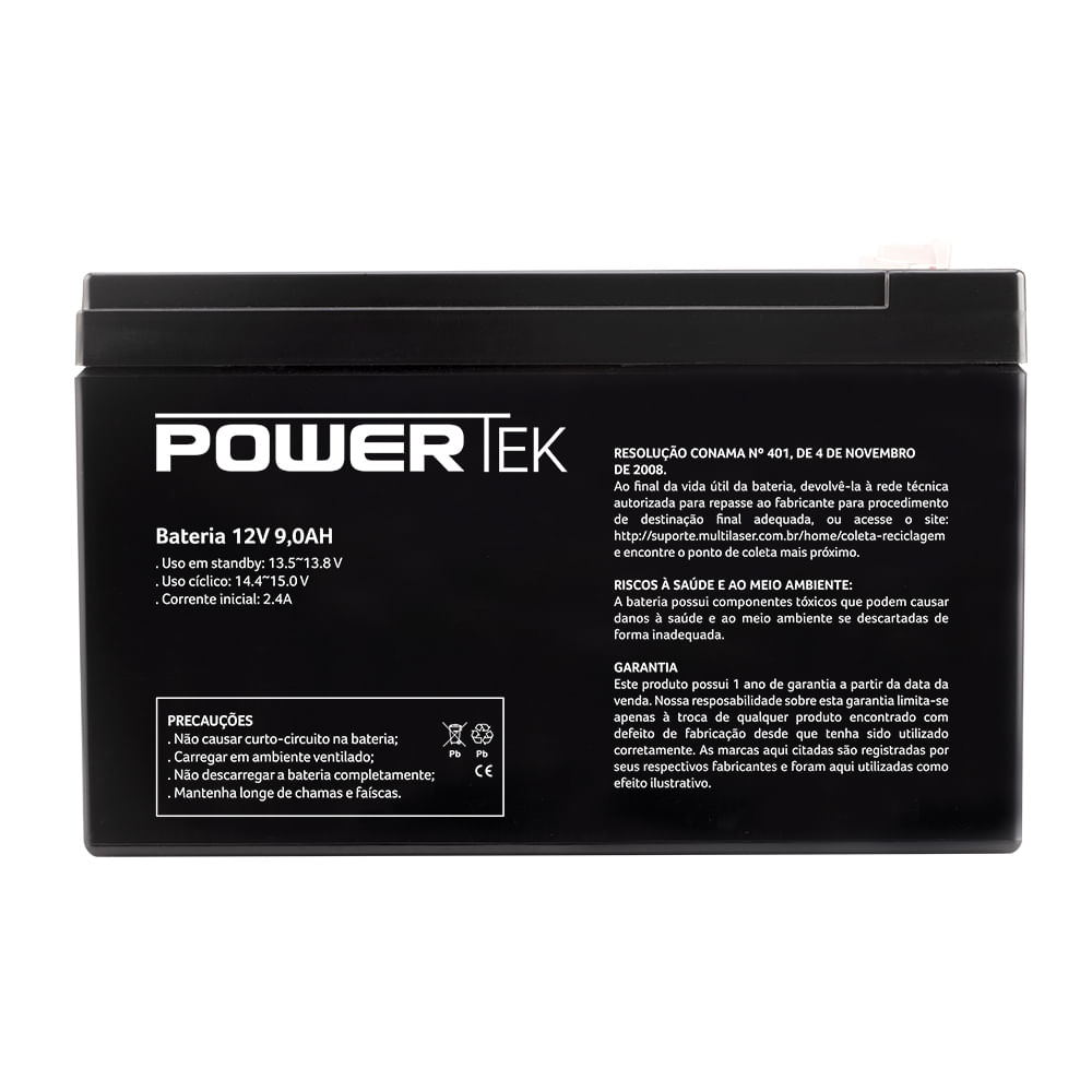 Encontraproduto.com.br - Bateria Powertek 12V 9AH - EN015