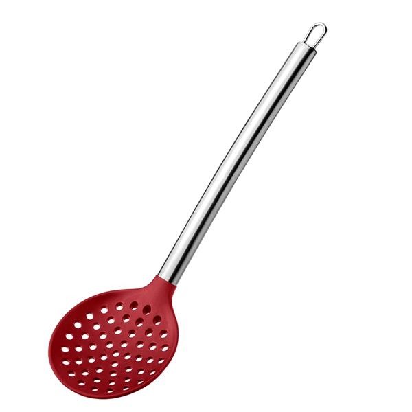 Escumadeira de Silicone Cabo Inox Vermelha UP Home - UD070