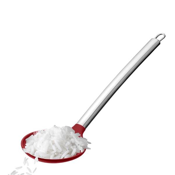 Encontraproduto.com.br - Escumadeira de Silicone Cabo Inox Vermelha UP Home - UD070