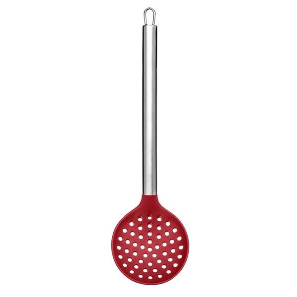 Encontraproduto.com.br - Escumadeira de Silicone Cabo Inox Vermelha UP Home - UD070