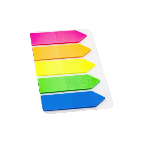 Encontraproduto.com.br - Marcador Pagina Adesivo Seta 12x44mm 5 Cores Neon 100 Folhas Keep - EI024 EI024
