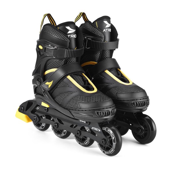 Patins Preto/Amarelo Inline Regulável Tamanho 37-40 G Atrio - ES307