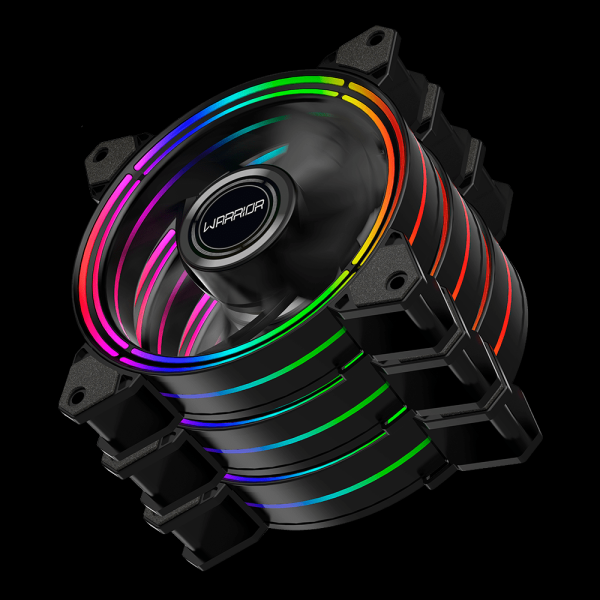 Encontraproduto.com.br - Kit 3 Cooler Fan Cedric Rgb Com Controle 120Mm Warrior Ga184