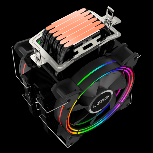 Encontraproduto.com.br - Cooler Para Processador Multilaser Warrior Duncan Dual Rgb 120Mm - Ga186