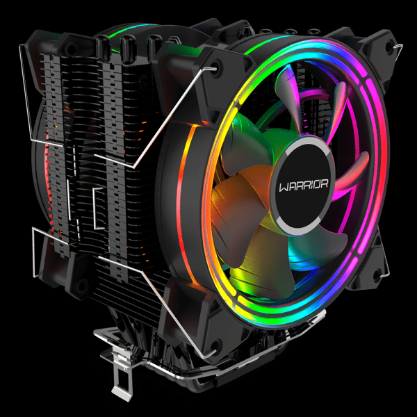 Encontraproduto.com.br - Cooler Para Processador Multilaser Warrior Duncan Dual Rgb 120Mm - Ga186