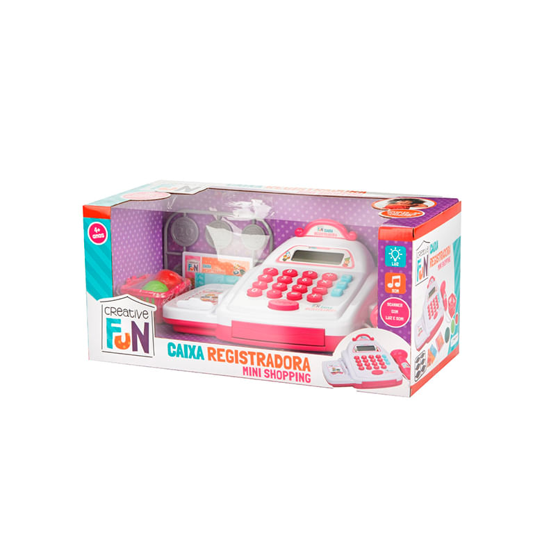 Encontraproduto.com.br - Caixa Registradora Creative Fun Multikids Mini Shopping - Rosa MULTIKIDS