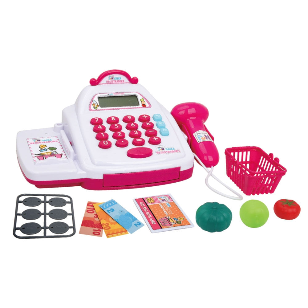 Encontraproduto.com.br - Caixa Registradora Creative Fun Multikids Mini Shopping - Rosa MULTIKIDS