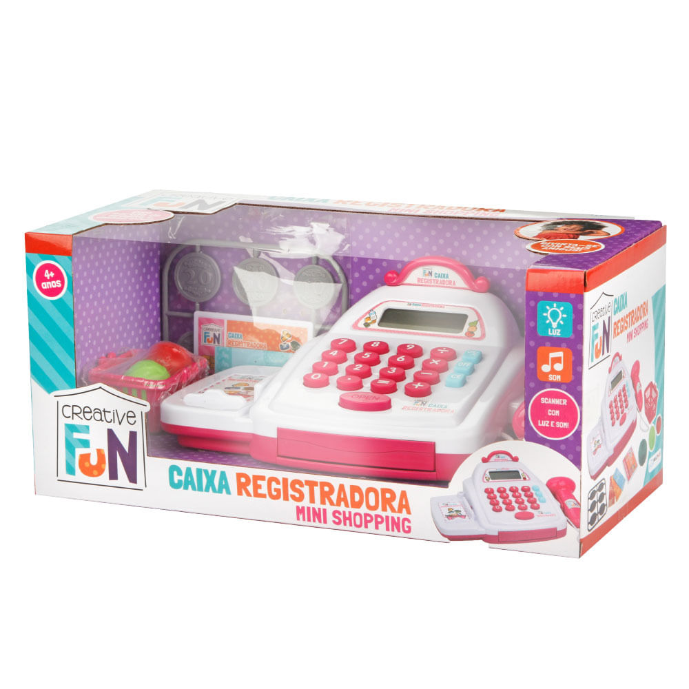 Encontraproduto.com.br - Caixa Registradora Creative Fun Multikids Mini Shopping - Rosa MULTIKIDS
