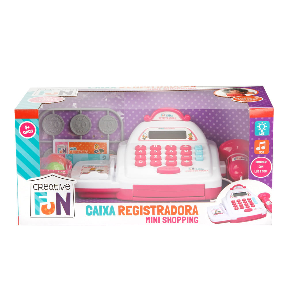 Encontraproduto.com.br - Caixa Registradora Creative Fun Multikids Mini Shopping - Rosa MULTIKIDS