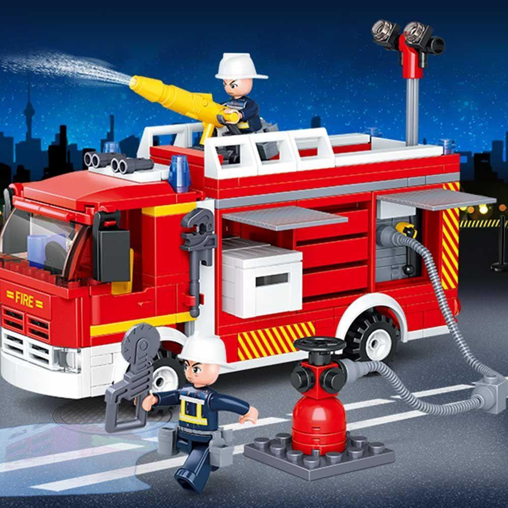 Encontraproduto.com.br - Blocos Caminhão De Bombeiros Com Hidrante 343 Peças Multikids Br1199