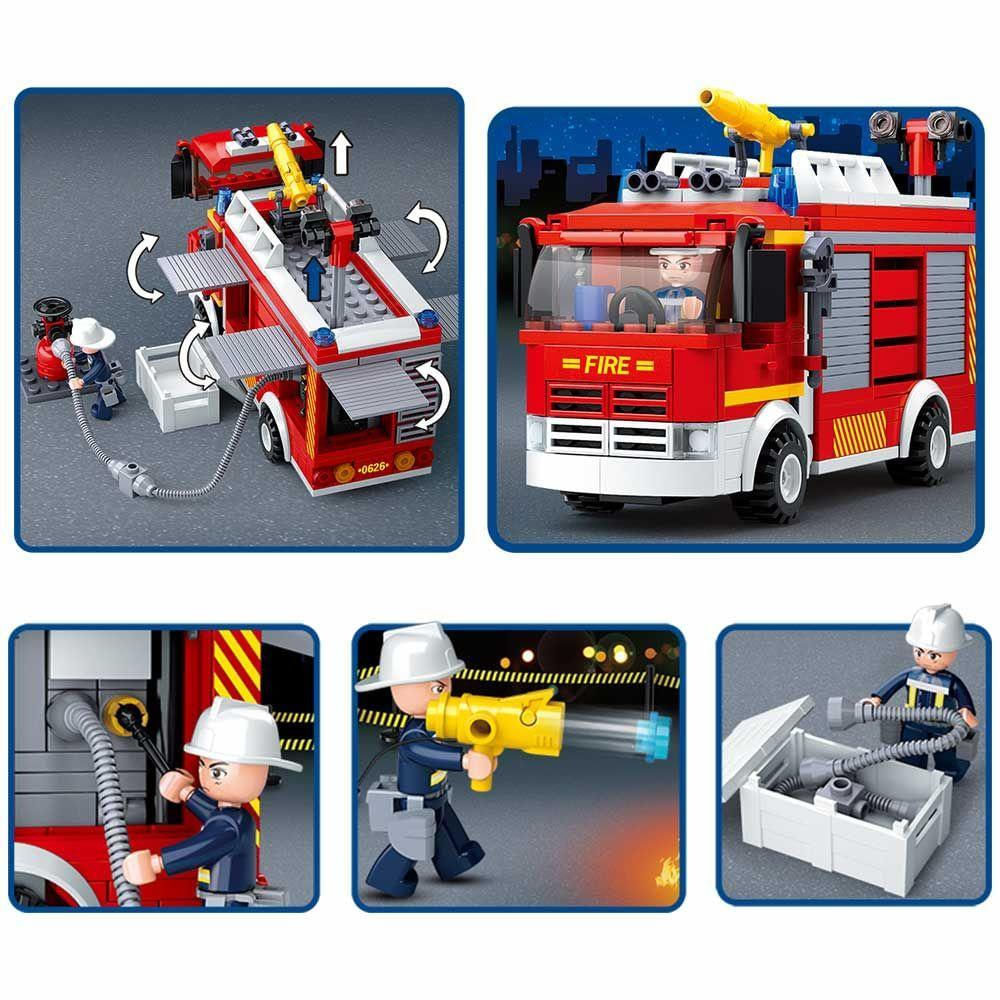 Encontraproduto.com.br - Blocos Caminhão De Bombeiros Com Hidrante 343 Peças Multikids Br1199