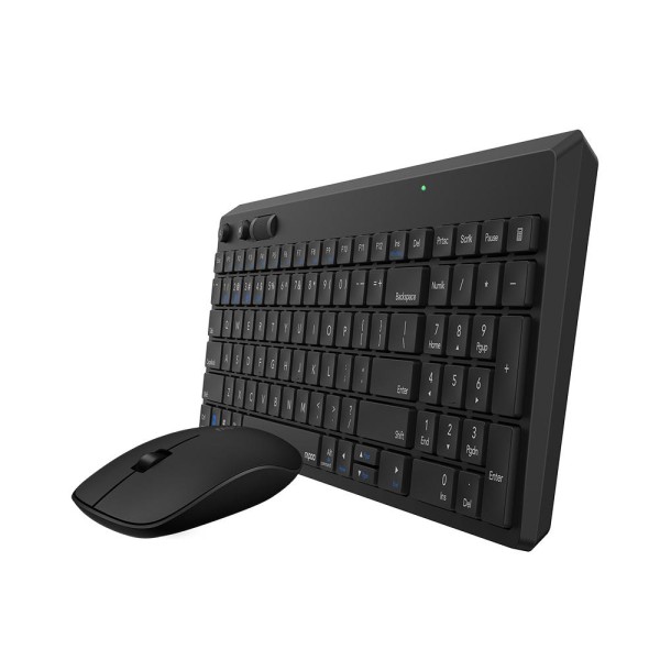 Encontraproduto.com.br - Teclado E Mouse Rapoo Bluetooth 2.4 Ghz Black Com Pilha