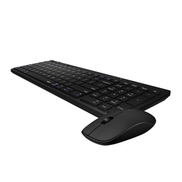 Encontraproduto.com.br - Teclado E Mouse Rapoo Bluetooth 2.4 Ghz Black Com Pilha