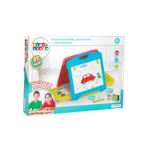 Encontraproduto.com.br - Play E Learn Lousa Magica 2 em 1 Maleta MULTIKIDS