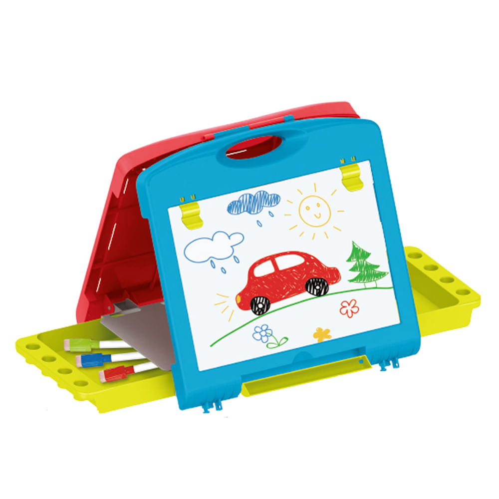 Encontraproduto.com.br - Play E Learn Lousa Magica 2 em 1 Maleta MULTIKIDS