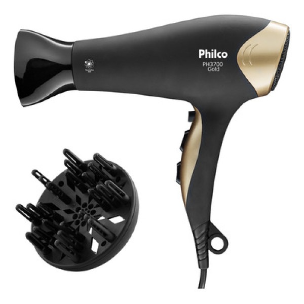 Encontraproduto.com.br - Secador De Cabelos Philco Ph3700 Gold 2000w Com Difusor 220v