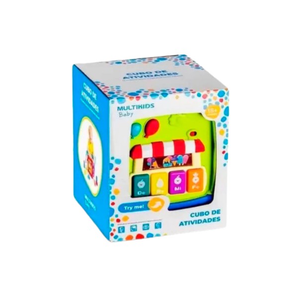 Encontraproduto.com.br - Cubo de Atividades com Som e 11 Blocos Multikids Baby - BR1241