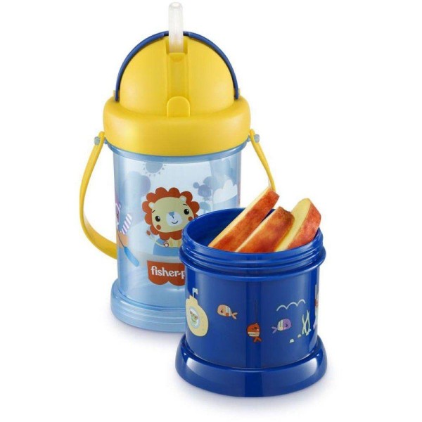 Encontraproduto.com.br - Copo com Porta Snack Playfyl Azul Summer Sky Fisher-Price - BB1012