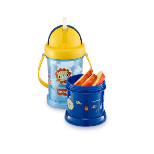 Encontraproduto.com.br - Copo com Porta Snack Playfyl Azul Summer Sky Fisher-Price - BB1012