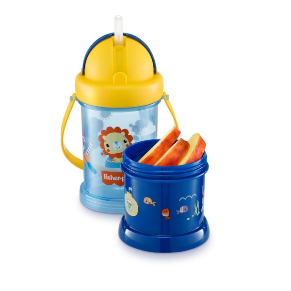 Encontraproduto.com.br - Copo com Porta Snack Playfyl Azul Summer Sky Fisher-Price - BB1012