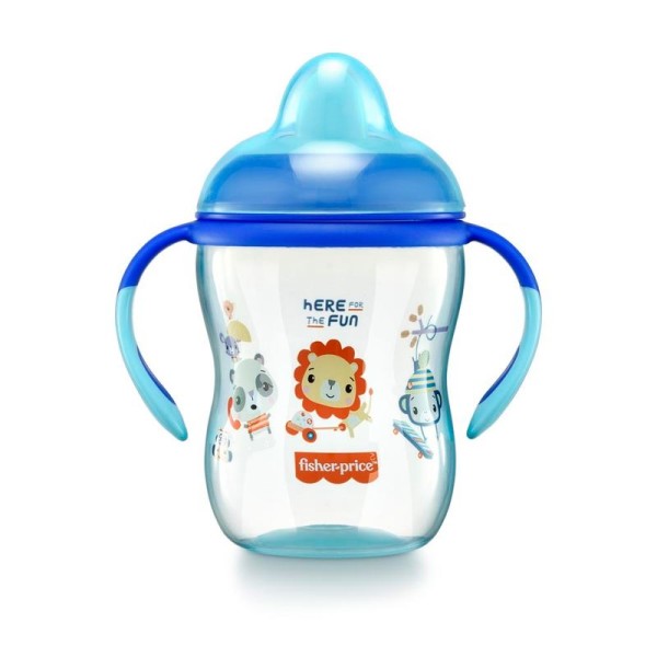 Encontraproduto.com.br - Copo de Treinamento com Bico Semi-Rígido First Moments Azul Twinkle Fisher-Price - BB1014
