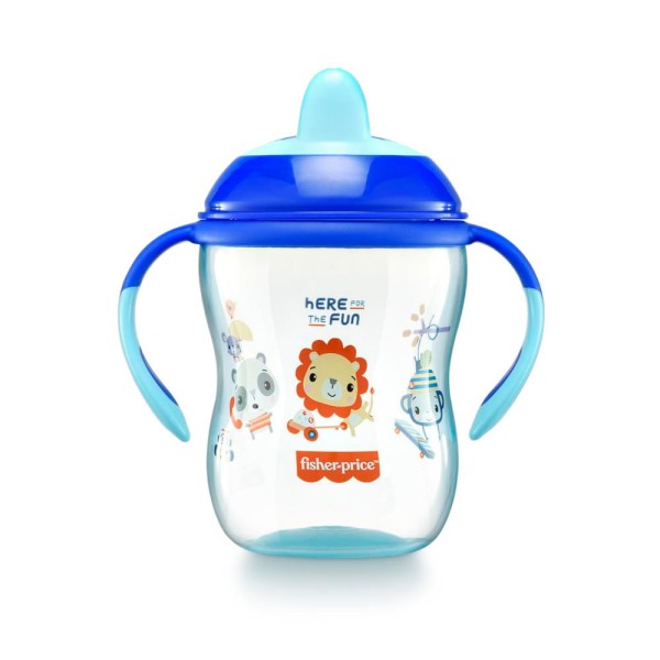 Encontraproduto.com.br - Copo de Treinamento com Bico Semi-Rígido First Moments Azul Twinkle Fisher-Price - BB1014