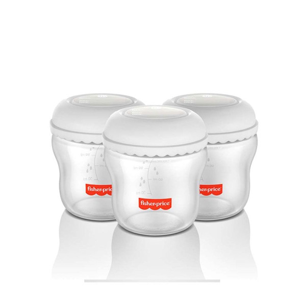 Encontraproduto.com.br - Kit 3 Frascos para Armazenar Leite 150 ml Moms Essentials Frisher Price - BB1077