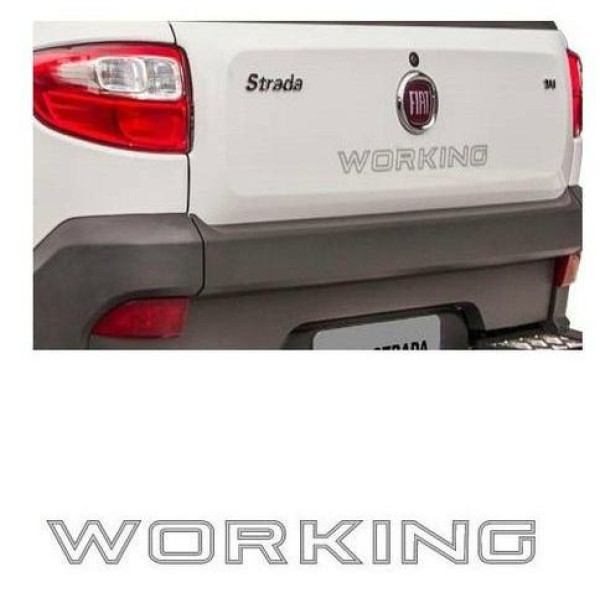 Encontraproduto.com.br - Emblema Tampa Tras Fiat Strada Working 14 Prata