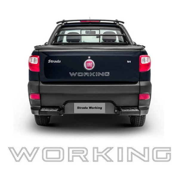 Encontraproduto.com.br - Emblema Tampa Tras Fiat Strada Working 14 Branco